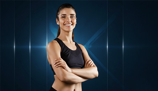 Woman in a black sports wear